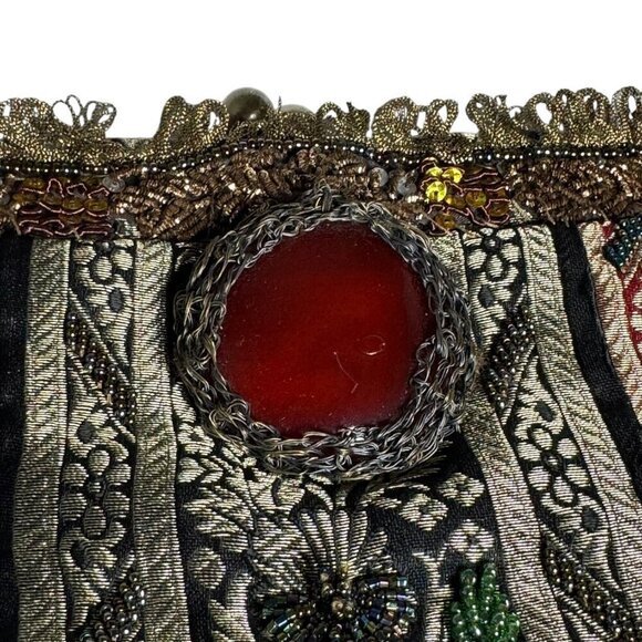 Vintage Mary Frances kisslock artsy shoulder bag handbag purse cabochon - Picture 4 of 9